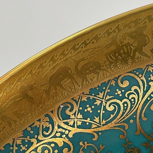 D W Karlsbader Rare Gold Courting Couple Decorative Plate Bavaria Germany - Picture 9 of 11